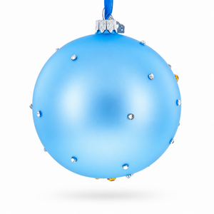Baseball Stadium Scene Glass Ball Christmas Ornament 4 Inches