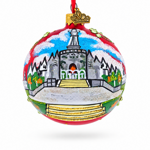 Balinese Temple, Denpasar, Indonesia Glass Ball Christmas Ornament 3.25 Inches