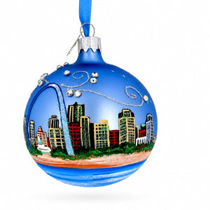 Gateway Arch, St. Louis, Missouri Glass Christmas Ornament