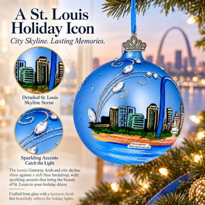 Gateway Arch, St. Louis, Missouri Glass Christmas Ornament
