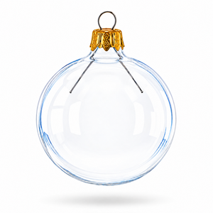 Set of 6 Clear Glass Ball Christmas Ornaments 2.4 Inches