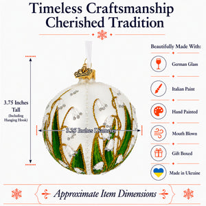 Lily of the Valley on Silver Glass Ball Christmas Ornament