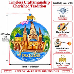 Lourdes, France Translucent Glass Ball Christmas Ornament