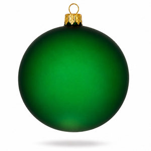 Set of 6 Translucent Green Glass Ball Christmas Ornaments 3.25 Inches (049)