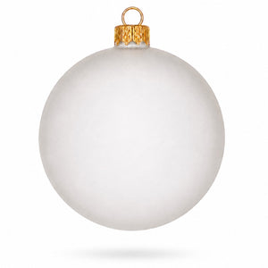 Set of 6 Translucent White Glass Ball Christmas Ornaments 3.25 Inches (054)