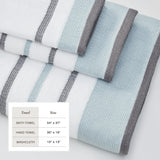 Decorative Cotton Stripe Bath Towel Set - Noelle Collection