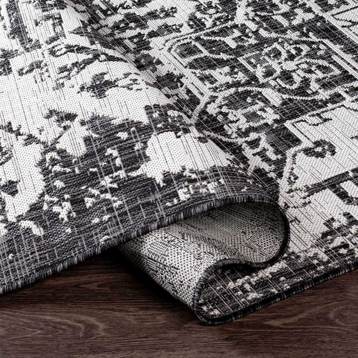 Charcoal Kilmacolm Indoor & Outdoor Area Rug - Clearance