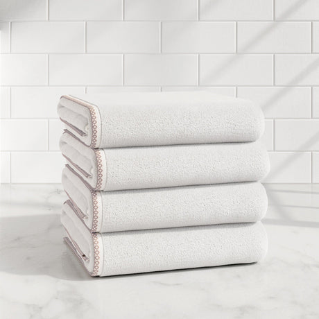 Cotton Border-Stitched 6-Piece Towel Set - Valery Collection