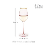 Rose Crystal White Wine Glass Set