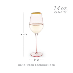 Rose Crystal White Wine Glass Set