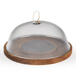 Modern Manor Slate & Acacia Cheese Board with Dome