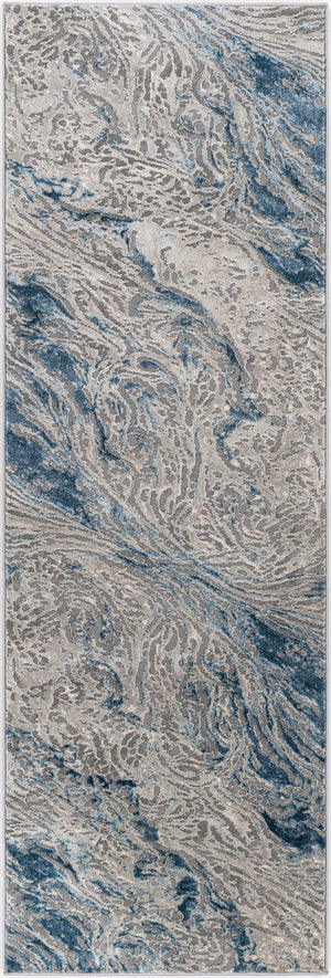 Lambton Blue Marble Area Rug - Clearance