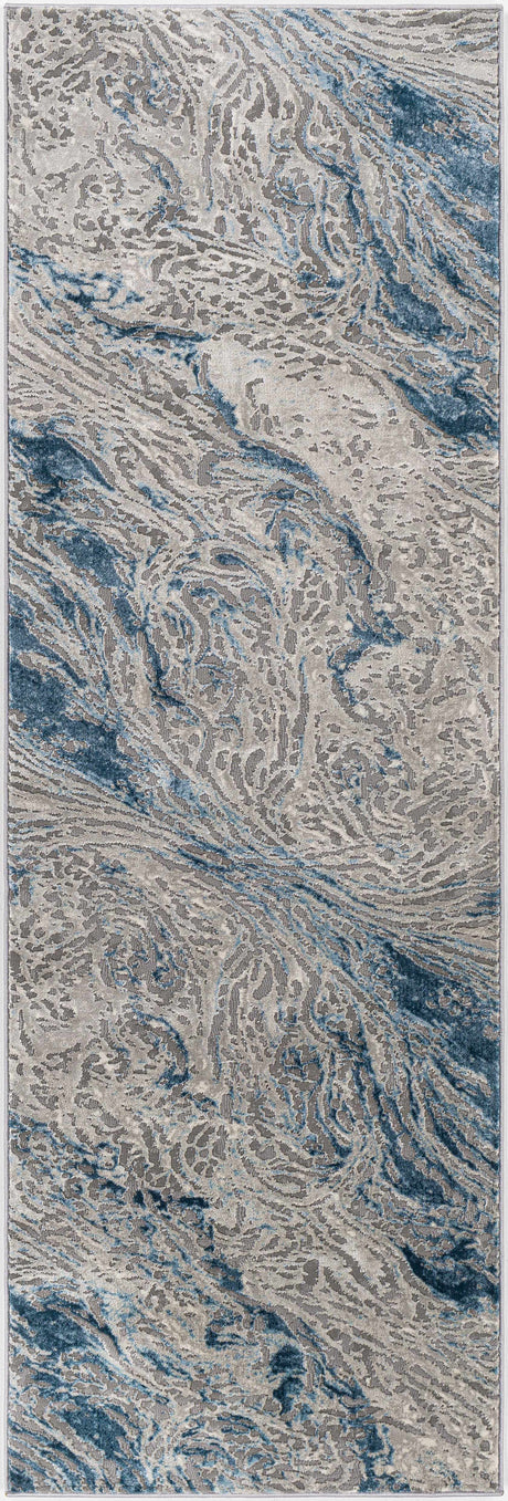 Lambton Blue Marble Area Rug - Clearance