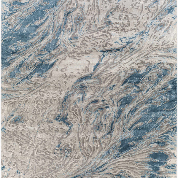 Lambton Blue Marble Area Rug - Clearance
