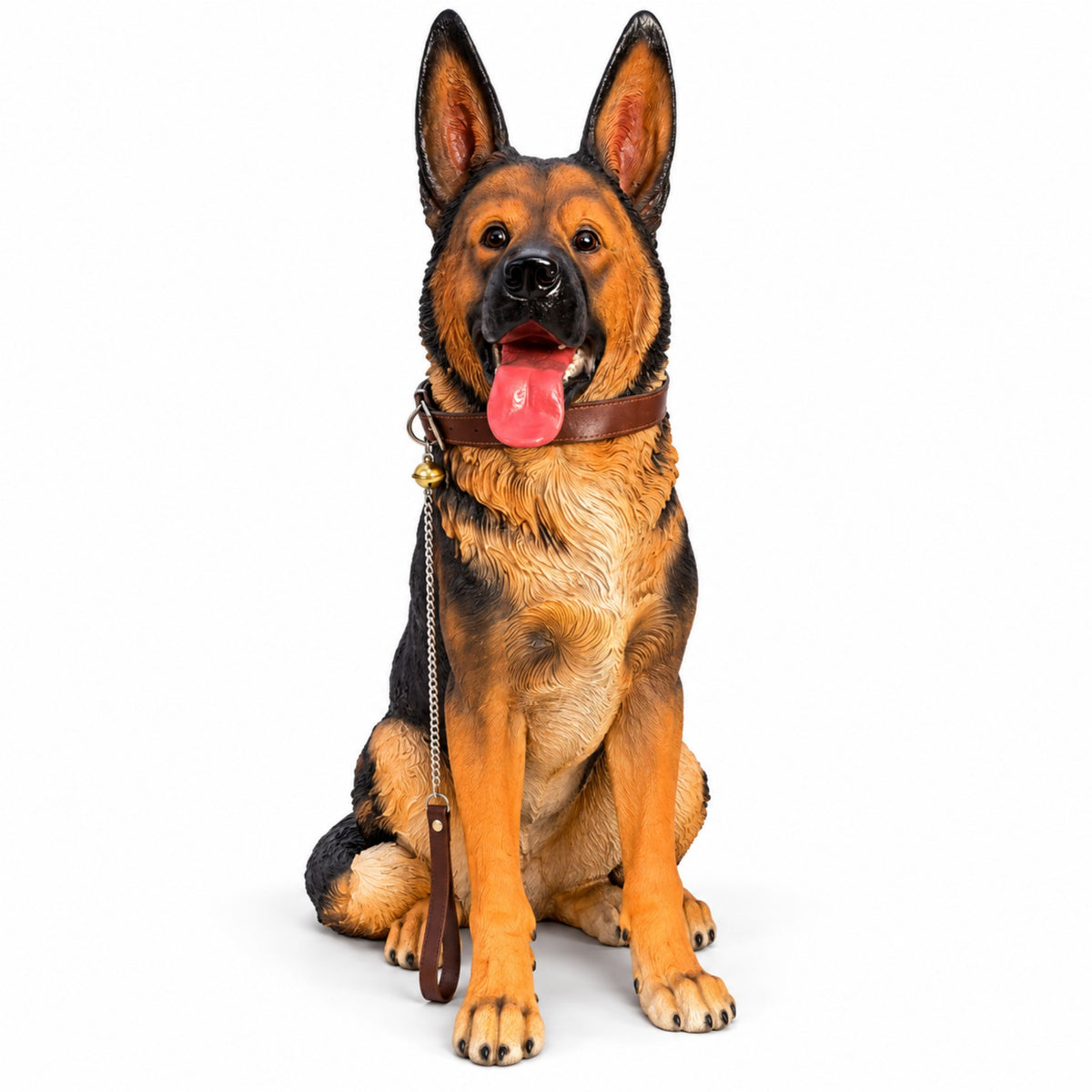 Large German Shepherd Dog Statue 32.28 Inch Sitting Guard Dog Sculpture for Entryway Patio Decor - view 6