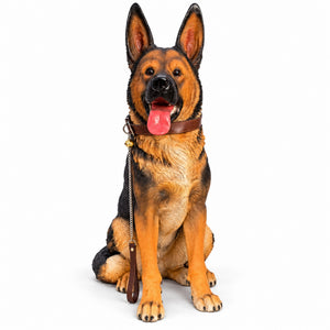 Large German Shepherd Dog Statue 32.28 Inch Sitting Guard Dog Sculpture for Entryway Patio Decor - view 6