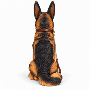 Large German Shepherd Dog Statue 32.28 Inch Sitting Guard Dog Sculpture for Entryway Patio Decor - view 7