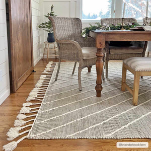 Marbletown Jute&Wool Blend Rug with Tassels - Clearance
