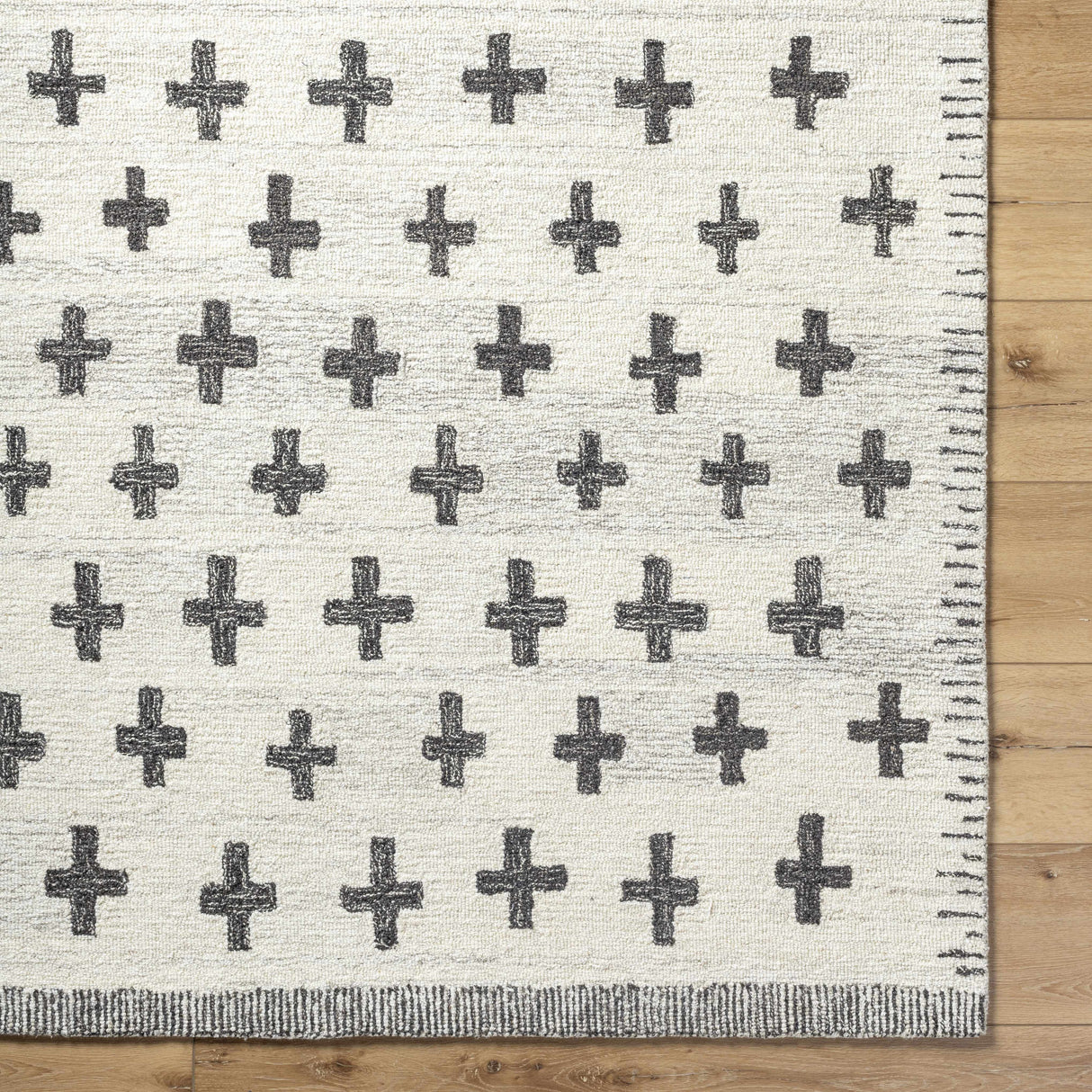 Lotta Light Silver Modern Wool Area Rug