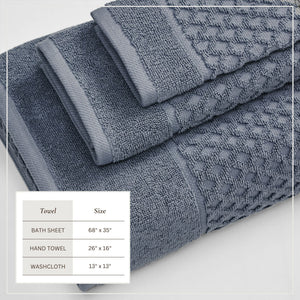 Cotton Diamond Waffle Weave Bath Towel Set - Grayson Collection