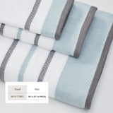 Decorative Cotton Stripe Bath Towel Set - Noelle Collection