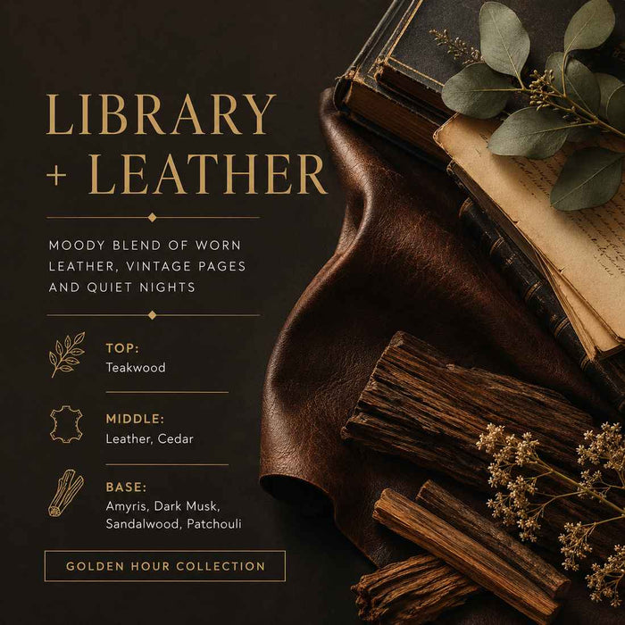 Grand Candles LLC Library + Leather Candle