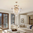 LIGHTING COMMUNE Golden Luxury Crystal Chandelier with 5-Tier K9 Crystals