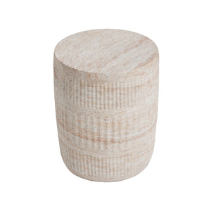 Lightweight Concrete Side Table with Travertine Finish