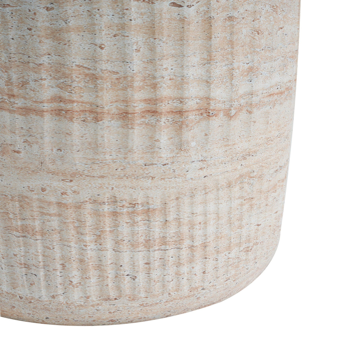 Lightweight Concrete Side Table with Travertine Finish - view 2