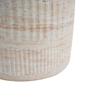 Lightweight Concrete Side Table with Travertine Finish - view 2