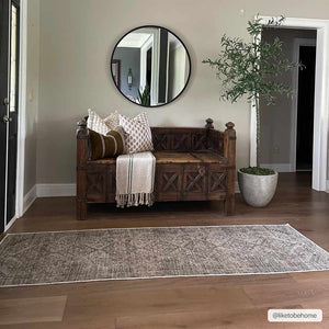 Barny Beige Flat Pile Washable Rug