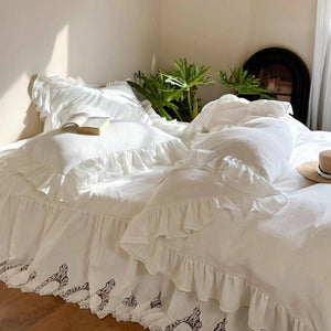Liliane Elegant Ruffle Double Gauze Bedding Set / French Simple