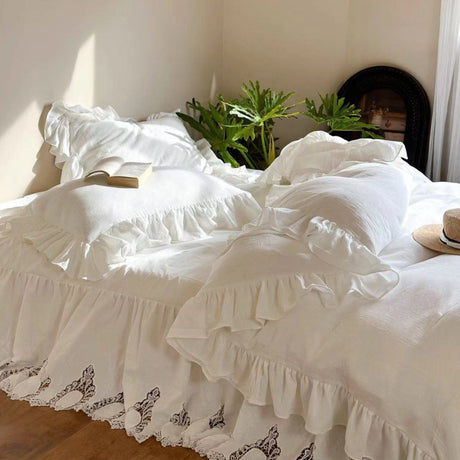 Liliane Elegant Ruffle Double Gauze Bedding Set / French Simple