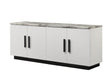 Lilola Home Matilda Cabinet Console Table with White Faux Marble Top