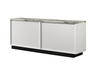 Lilola Home Matilda Cabinet Console Table with White Faux Marble Top - view 2