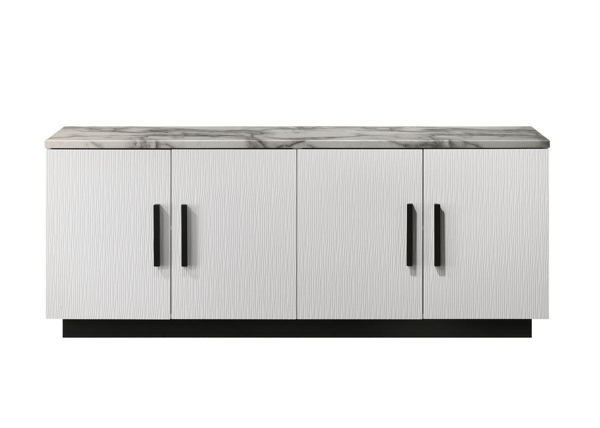 Lilola Home Matilda Cabinet Console Table with White Faux Marble Top - view 3
