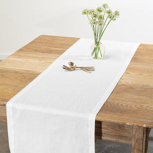 Washed Linen-Cotton Runner- White
