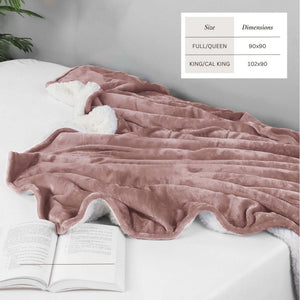 Velvet Plush Sherpa Bed Blanket by Great Bay Home