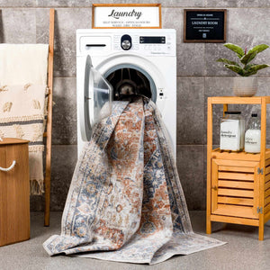 Boutique Rugs Akram Gray & Orange Washable Area Rug - view 9