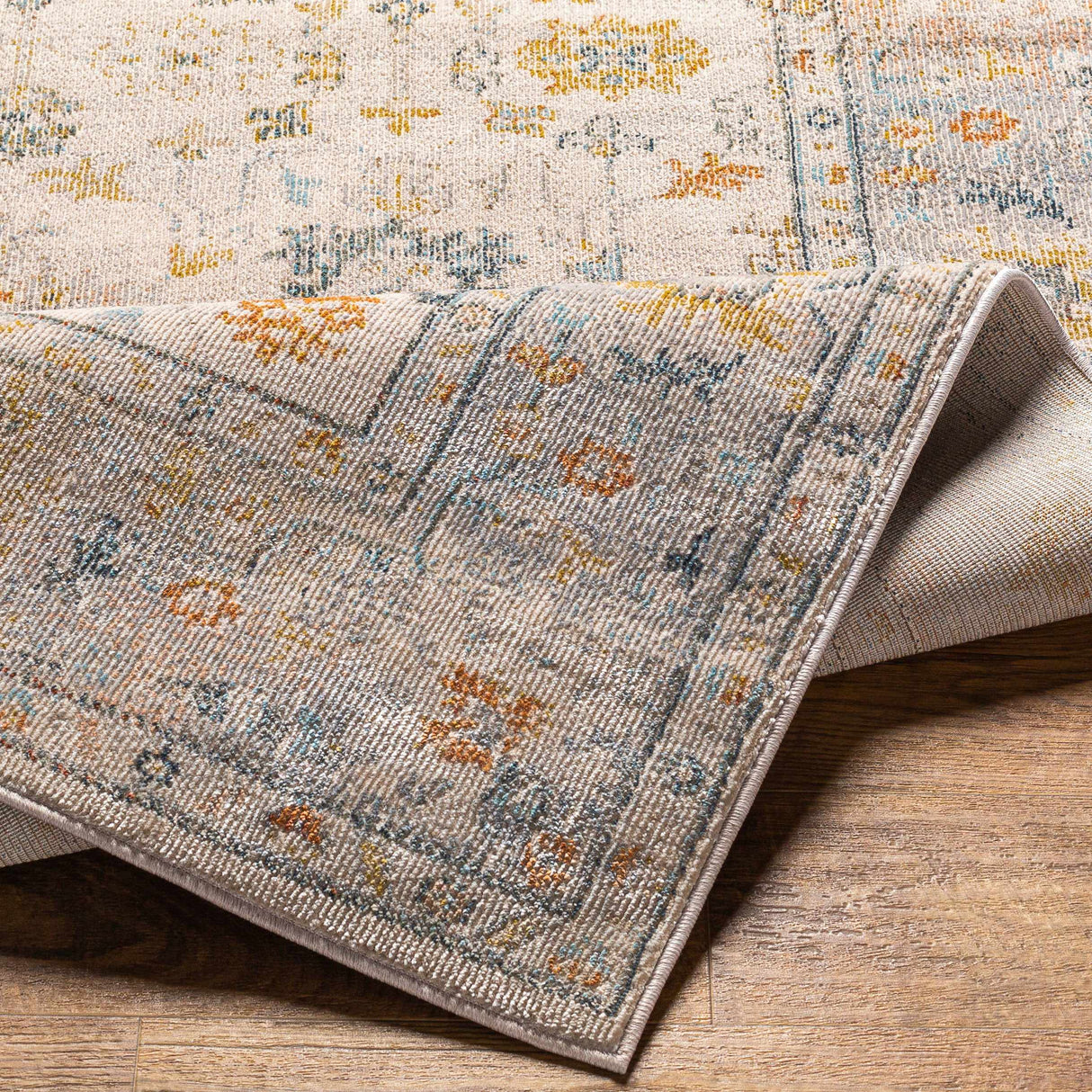 Lilliput Beige Floral Area Rug - Clearance