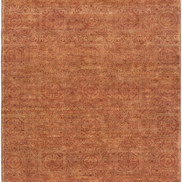 Lottsburg Premium Orange Wool Rug - Clearance