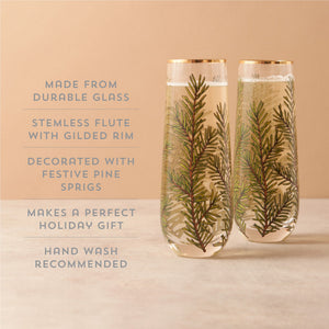 Woodland Stemless Champagne Flute Set