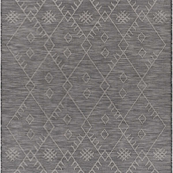 Lorena Charcoal Flatweave Trellis Carpet - Clearance