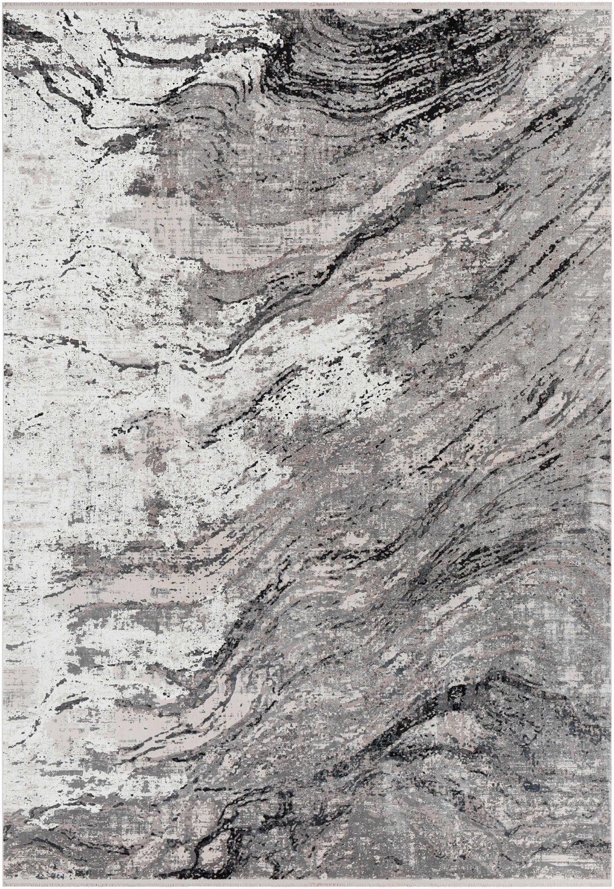 Littleport Luxury Fringed Faux Silk Rug - Clearance