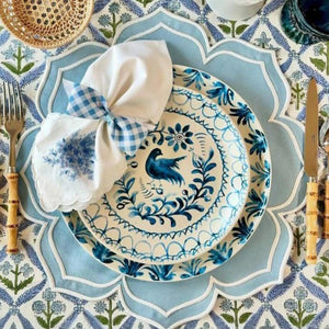 LUMERA LIGHT BLUE WAVY EDGE FABRIC PLACEMAT