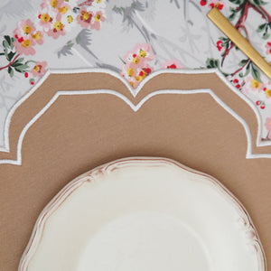 LUMERA BEIGE WAVY EDGE FABRIC PLACEMAT