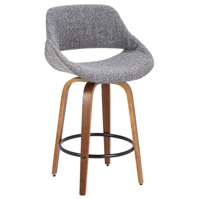 LumiStore Mid-Century Modern Counter Stool with Padded Upholstery