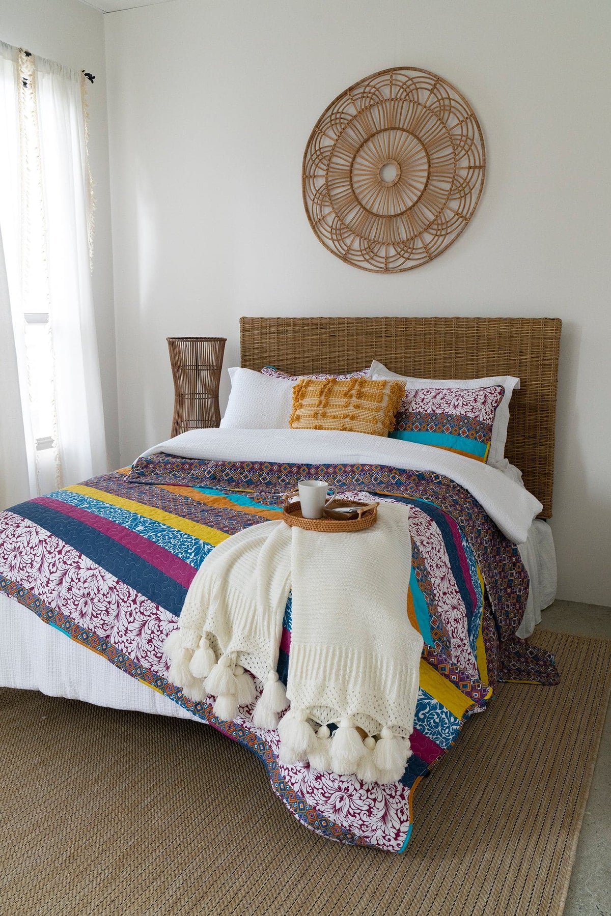 LushDecor Boho Stripe Quilt Set - view 32