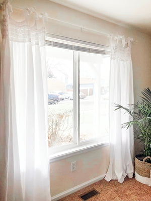 Lydia Ruffle Window Curtain Panel Set