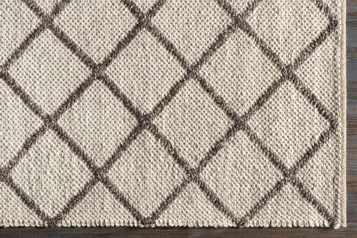 Syosset Cream/Brown Trellis Wool&Viscose Rug - Clearance
